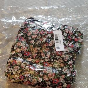 Black Floral empire waist tunic